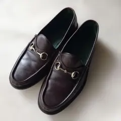 グッチ ヴィンテージ ローファー 革靴 ホースビット シボ革 モカシン GUCCI - グッチ GUCCI ローファー モカシン ホースビット
