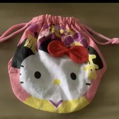 ハローキティ☆レトロ★ご当地キティ☆京都舞妓デザイン。巾着袋