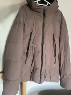 ブラウン ダウンジャケット フード付き