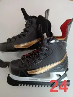 SSSアイスホッケー　スケートシューズ　 サイズ24 エッジカバー付