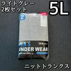 ニットトランクス パンツ アンダーウェア 下着 前開き ライトグレー 2枚 5L