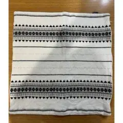 幾何学模様 クッションカバー ホワイト ブラック