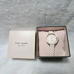 kate spade アナログクォーツ腕時計 ホワイト ドット柄 水玉模様
