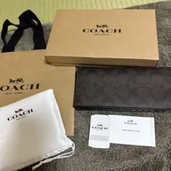 COACH 長財布 シグネチャー ダークブラウンのサムネイル