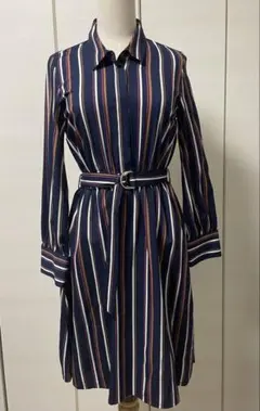 CECIL McBEE ストライプシャツワンピース