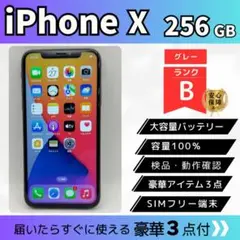 新品バッテリー✨iPhone X 256GB スペースグレイ SIMフリー 美品
