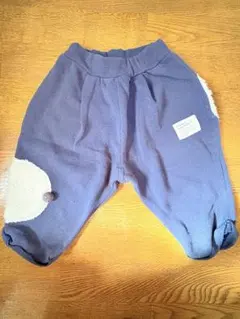 犬の顔デザイン ネイビー フリースパンツ