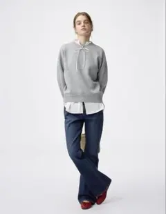 GU スリムフレアジーンズ+EC（丈長め84.0cm）