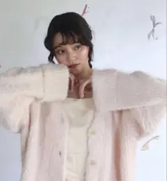 muguet pointe mohair knit cardiganベビーピンク