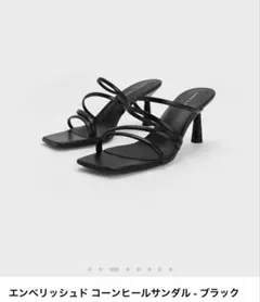 CHARLES & KEITH ストラップヒールサンダルブラック 38 美品