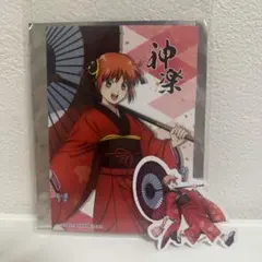 銀魂 和装「緋」神楽 ステッカー ブロマイド