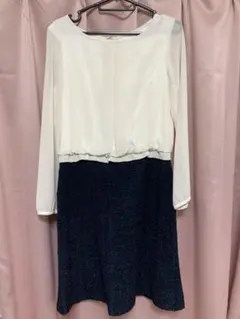 卒業式　入学式　ナチュラルビューティーベーシック　ドッキングワンピース　ツイード