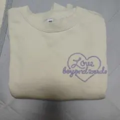 GU トレーナー クリーム色 ハート刺繍130