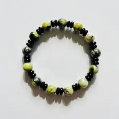 希望を授けてくれる石【クリソプレーズ＆オニキス】天然石ブレスレット