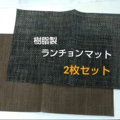 樹脂製 ランチョンマット ブラウン系 2枚セット 30 × 45 プレートマット