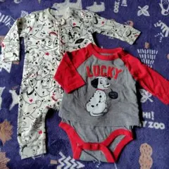 Baby GAP Disney 101 長袖ロンパース 2枚セット 50-60