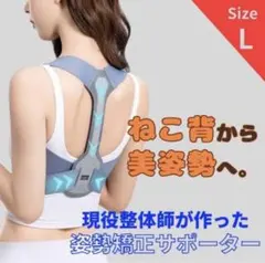 姿勢矯正ベルト 猫背サポーター 美姿勢 装着脱着簡単 通気性 伸縮性 男女兼用L