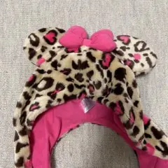 ヒョウ柄 ミッキー風キャップ