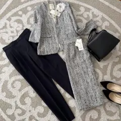 新品☆B:MINGbyBEAMSノーカラーツイードジャケットグリーンレーベル