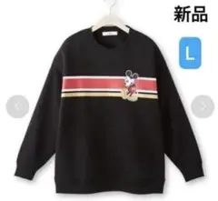 新品　ディズニー　ミッキー　トレーナー　L ビックシルエット　黒