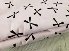 SALE✨シーチング りぼん柄 うすいピンク♡