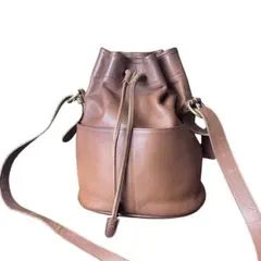 オールドコーチ 巾着 ショルダーバッグ 4151 レザー ブラウン 茶 訳あり