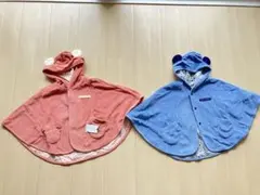 新品　コムサフォセット　リバーシブル　ベビーポンチョ　ベビーケープ　ペアセット