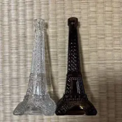 エッフェル塔 ガラス置物 2色セット 小物 飾り オイル入れ 容器 花瓶 置物