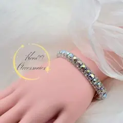 オーロラ シルバー シンプル ブレスレット バングル 社交ダンス ベリーダンス