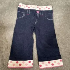 ミキハウス　ウサギ刺繍デニム風レギンス 90