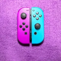 ジョイコンJoy-Conネオンパープル ネオンブルー 左右セットN7-z【美品】