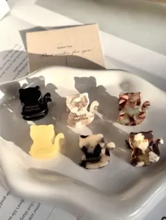 【即日発送】6点セット可愛い アクセサリー ヘアピン ヘアクリップ子供　猫　春夏