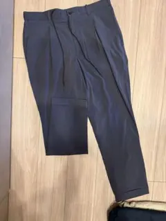 メンズ ドローコード付き スラックス 夏用　 濃いグレー（ほぼブラック）※新品のサムネイル