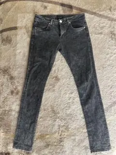 ZARA MAN BLACK TAGブラックタイダイスキニーデニムパンツ