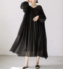 美品 Audrey and John Wad インドコットン ロングワンピースのサムネイル