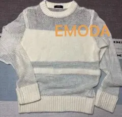 EMODAシースルーニット メッシュルーズニット レディース