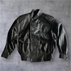 80s ラグラン袖 本革 リアルレザーショート丈 ボンバー ブルゾン ジャケット 80s ラグラン袖 本革 リアルレザーショート丈 ボンバー ブルゾン