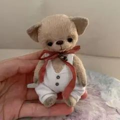 赤い鼻のワンワン アーティストベア 海外作家様 ハンドメイド ぬいぐるみ 赤い鼻のワンワン アーティストベア 海外作家様 ハンドメイド