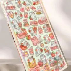 うさぎちゃん ボンボンドロップシール ぷっくりシール うるちゅる ゆめかわ