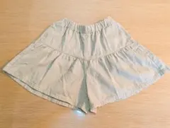 【GU】ジーユー キッズ 130 ティアード キュロットパンツ ベージュ 美品