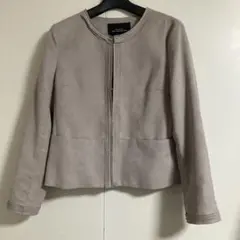 GREEN LABEL RELAXING ノーカラージャケット グレージュ