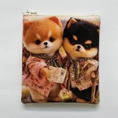 ハンドメイド　柴犬　ポーチ