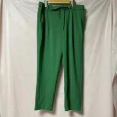 グリーン ポリエステルパンツ XL