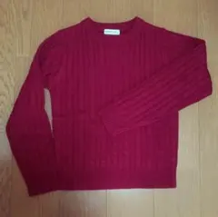 ケーブルニット バーガンディーカラー