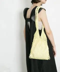【美品】KBF ヘンプメッシュバッグ イエロー 【ラス1】