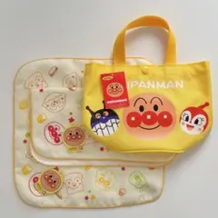 【新品】アンパンマン 日本製ミニてさげ イエロー ガーゼタオルハンカチ2枚セット