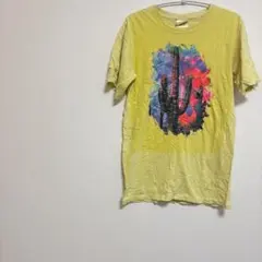 1点もの✨グラフィック Tシャツ サボテン 半袖 コットン素材 イエロー