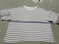 ボーダー 半袖 Tシャツ ブラウン系