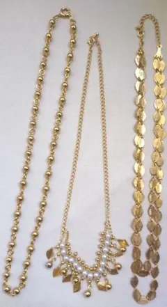 金色のネックレス ３点セット