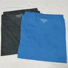 ⭐️ スカイブルー＆グレー Tシャツ Vネック半袖　メンズ2枚組 Mサイズ